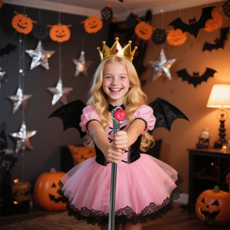 Vesil Halloween Wizard Staff, 30.7 Inch Collapsible Red Orb Wand, Plastic King Scepter Claw Staff Costume Accessory for Adults Kids Halloween Cosplay Prop - Image 4